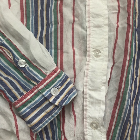 American Eagle Rainbow Striped Button Up Blouse - Picture 3 of 3